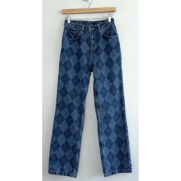The RAGGED PREIST x Free People Detention Argyle Jeans - Picture 6 of 13